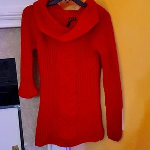 Red sweater dress